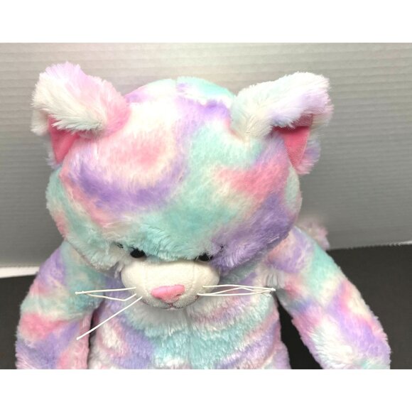 Build a Bear Kitty Cat BAB Plush Swirl Pastel Tie-Dye Pink Purple Stuffed Animal - Picture 8 of 10